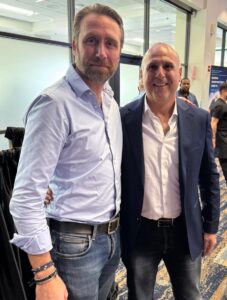 Elie Mimoun with Philippe Cousteau CEO of Voyacy Regen